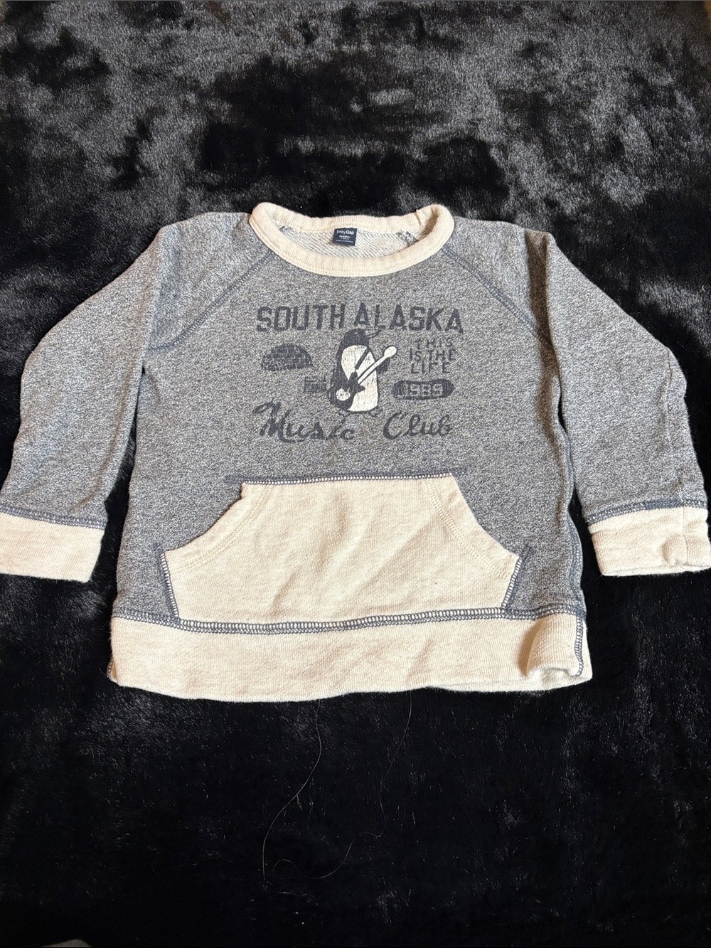 GAP Kids Sweatshirt in Gray with Cream Trim